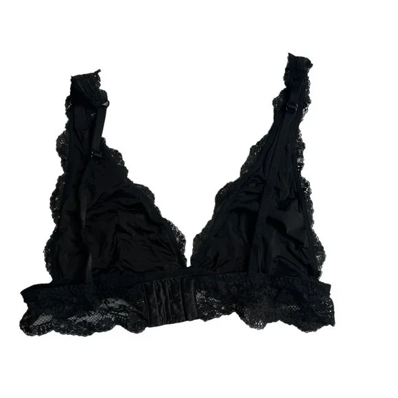 Victoria's Secret Unlined Wireless Lace Black Bralette Large‎ - Picture 2 of 10